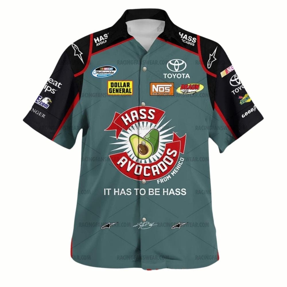 Kyle Busch Nascar Racing Toyota Hass Avocados Signature Uniform Hawaiian Shirt
