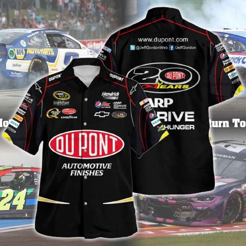 Jeff Gordon Nascar Racing Hendrick Motorsports DuPont Uniform Hawaiian Shirt
