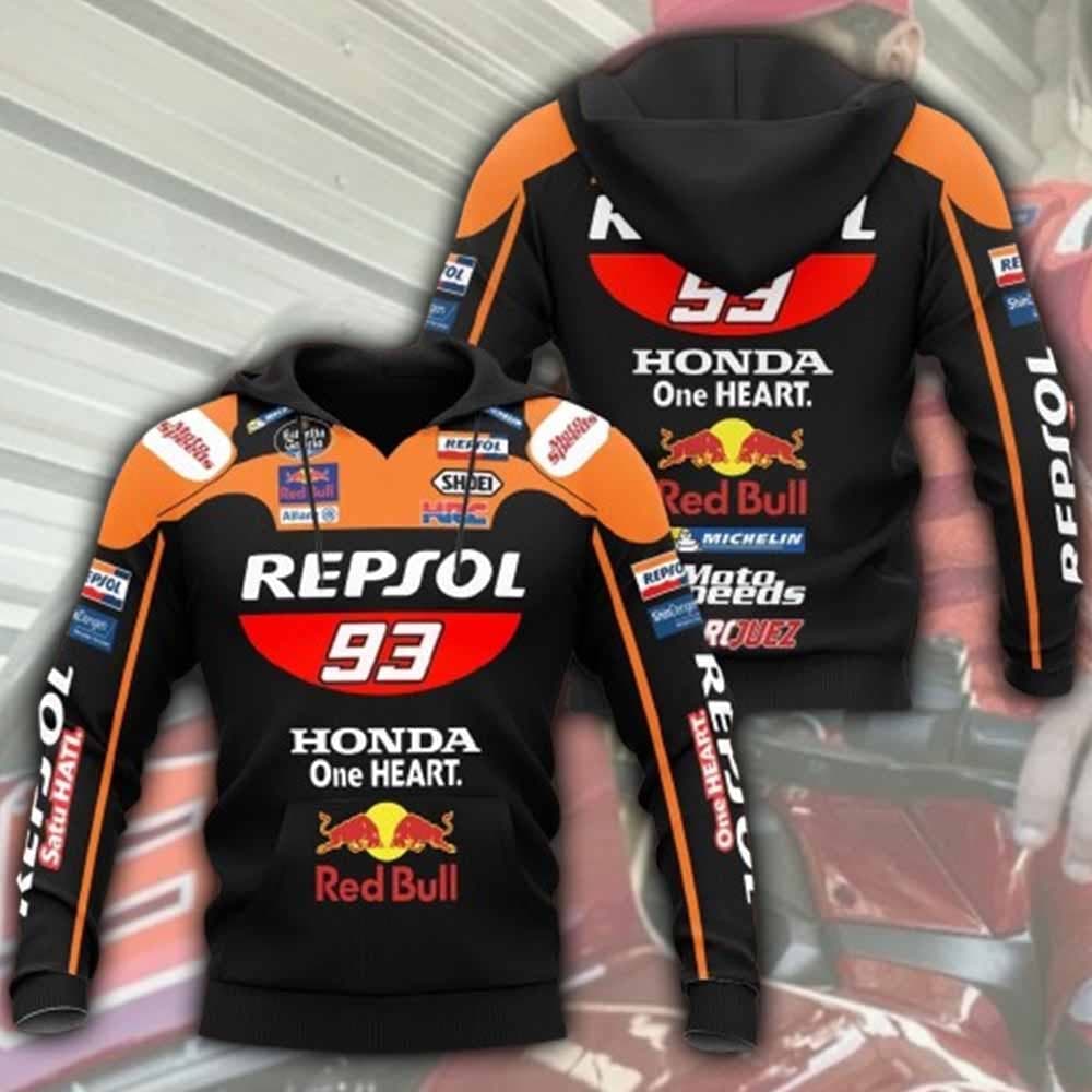 Marc Marquez 93 Repsol Honda MotoGP Racing All-over Print Hoodie