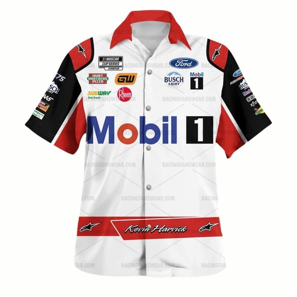 Kevin Harvick Nascar 2023 Mobil 1 Racing Uniform Hawaiian Shirt