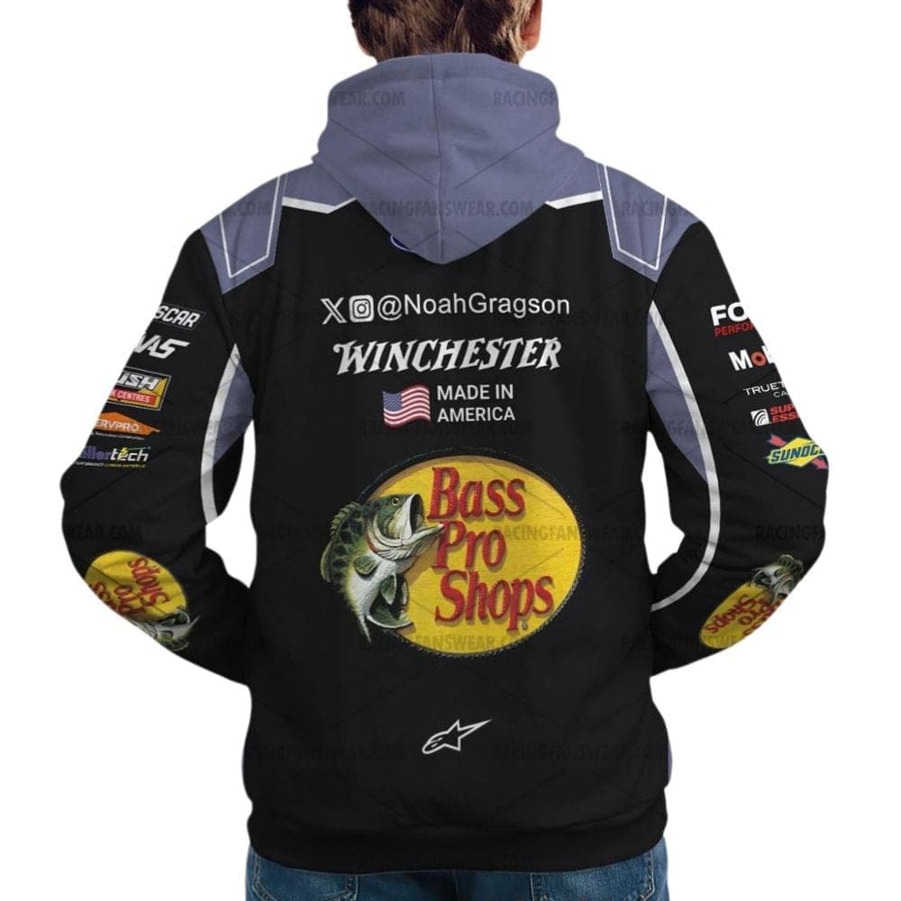 Noah Gragson Nascar Racing 2024 Bass Pro Shops Winchester Uniform All Over Print Hoodie