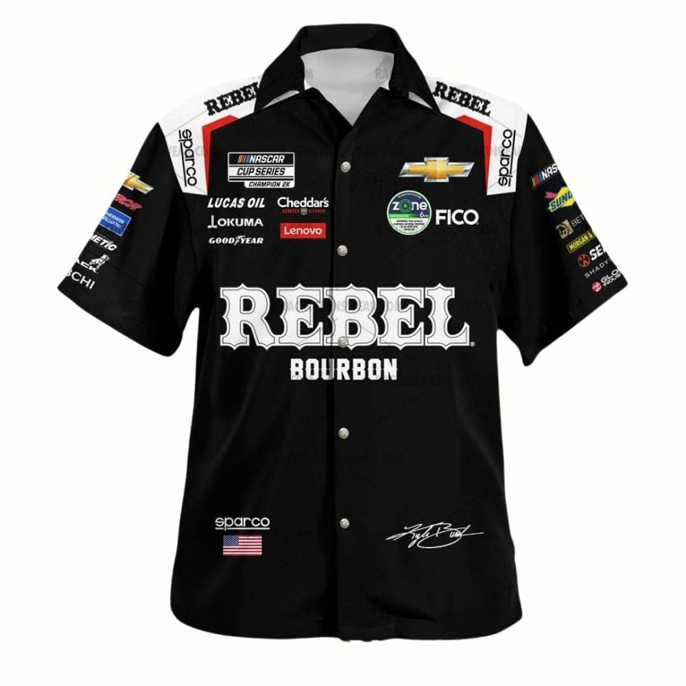Kyle Busch Nascar Racing 2024 Rebel Bourbon Signature Uniform Hawaiian Shirt
