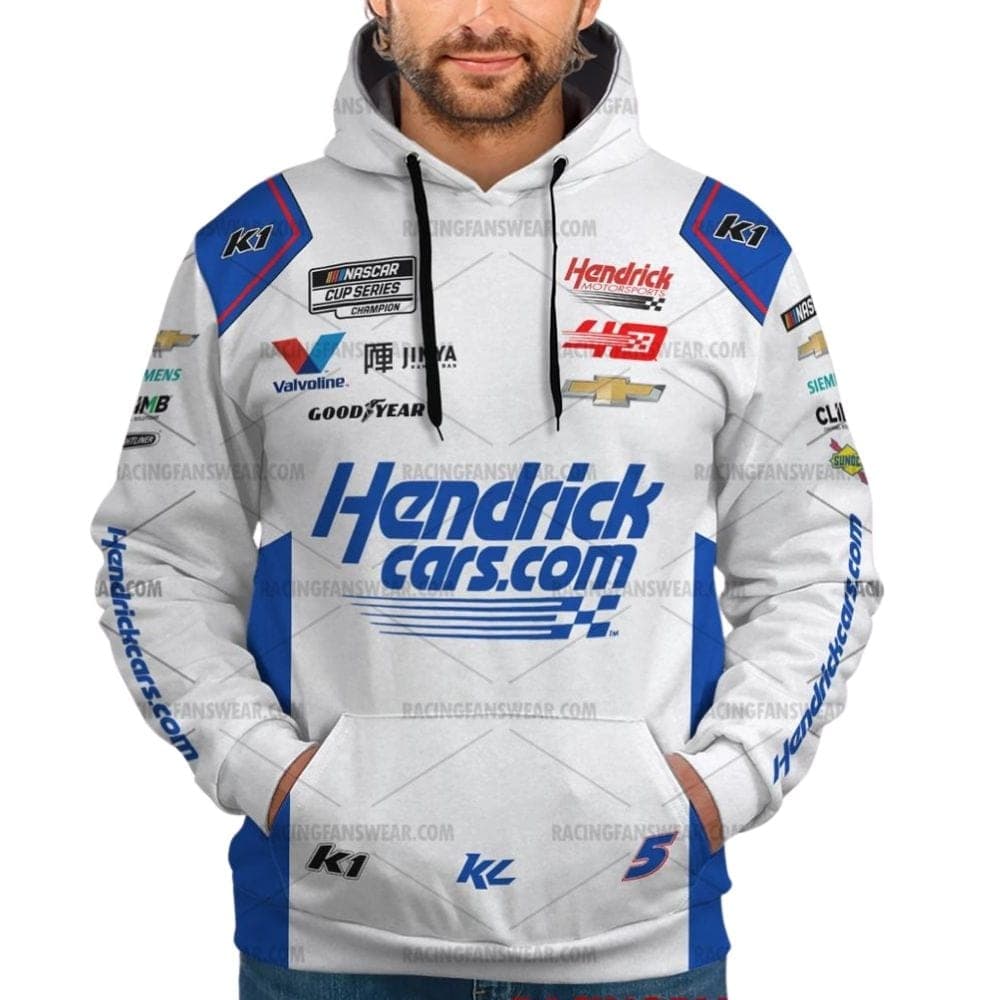 Kyle Larson Nascar Hendrickcars Racing 2024 Uniform White All Over Print Hoodie