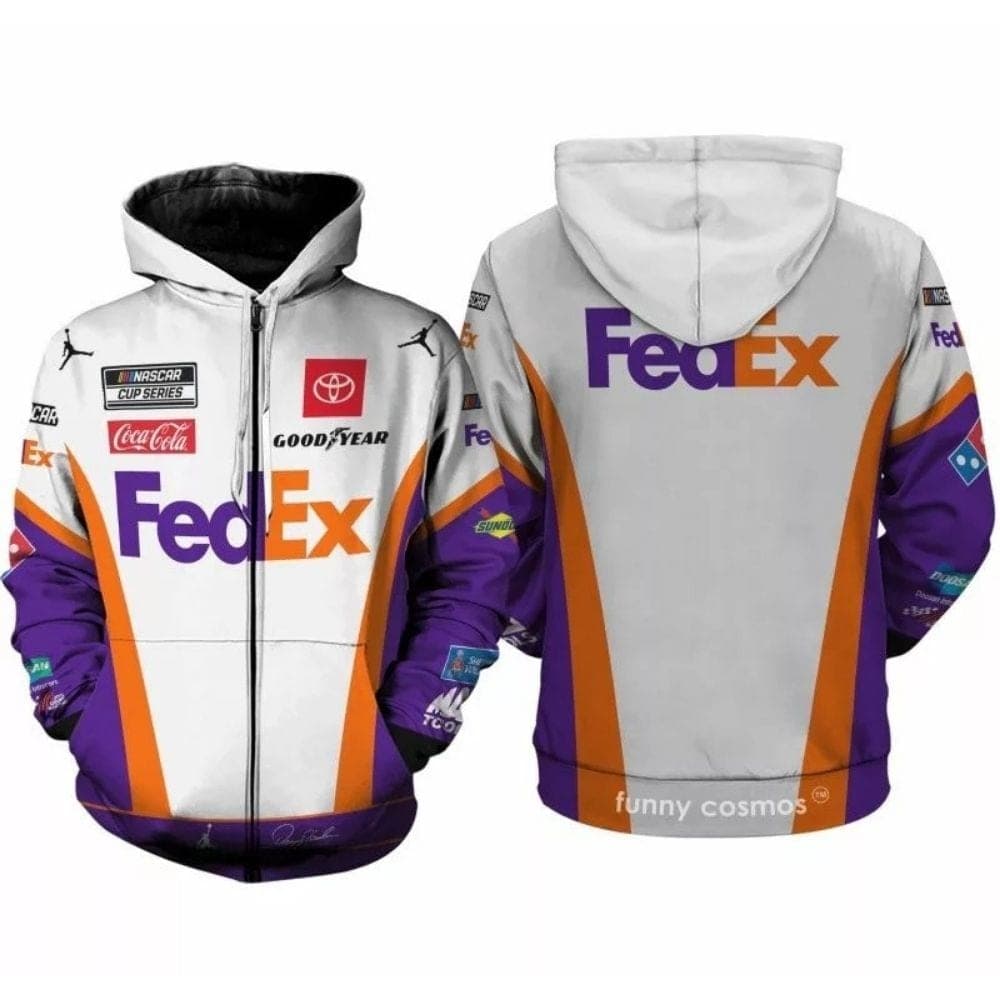 Denny Hamlin Nascar 2022 Fedex Good Year And Coca Cola Racing Uniform All Over Print Hoodie