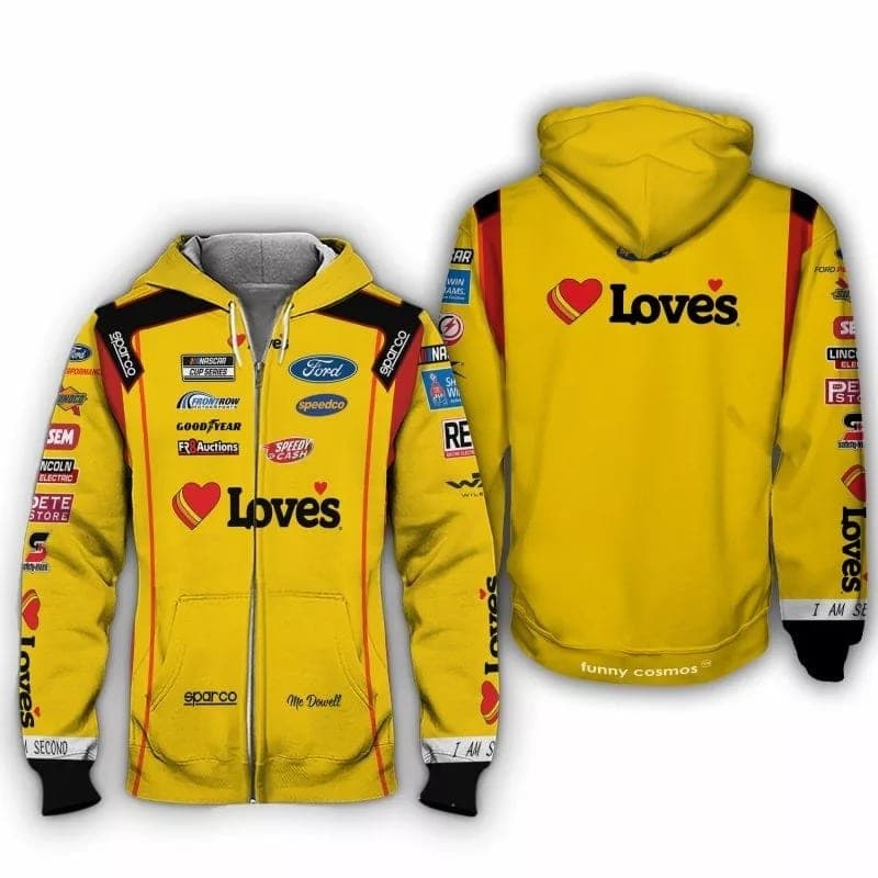 Michael McDowell Nascar 2022 Loves Ford Good Year Racing Uniform All Over Print Hoodie