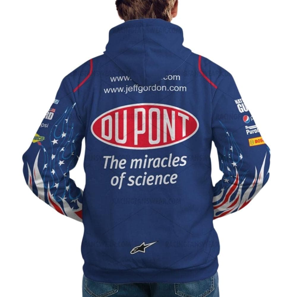 Jeff Gordon Nascar Racing Dupont Pepsi Chervolet And Hendrick Motorsport Uniform All Over Print Hoodie