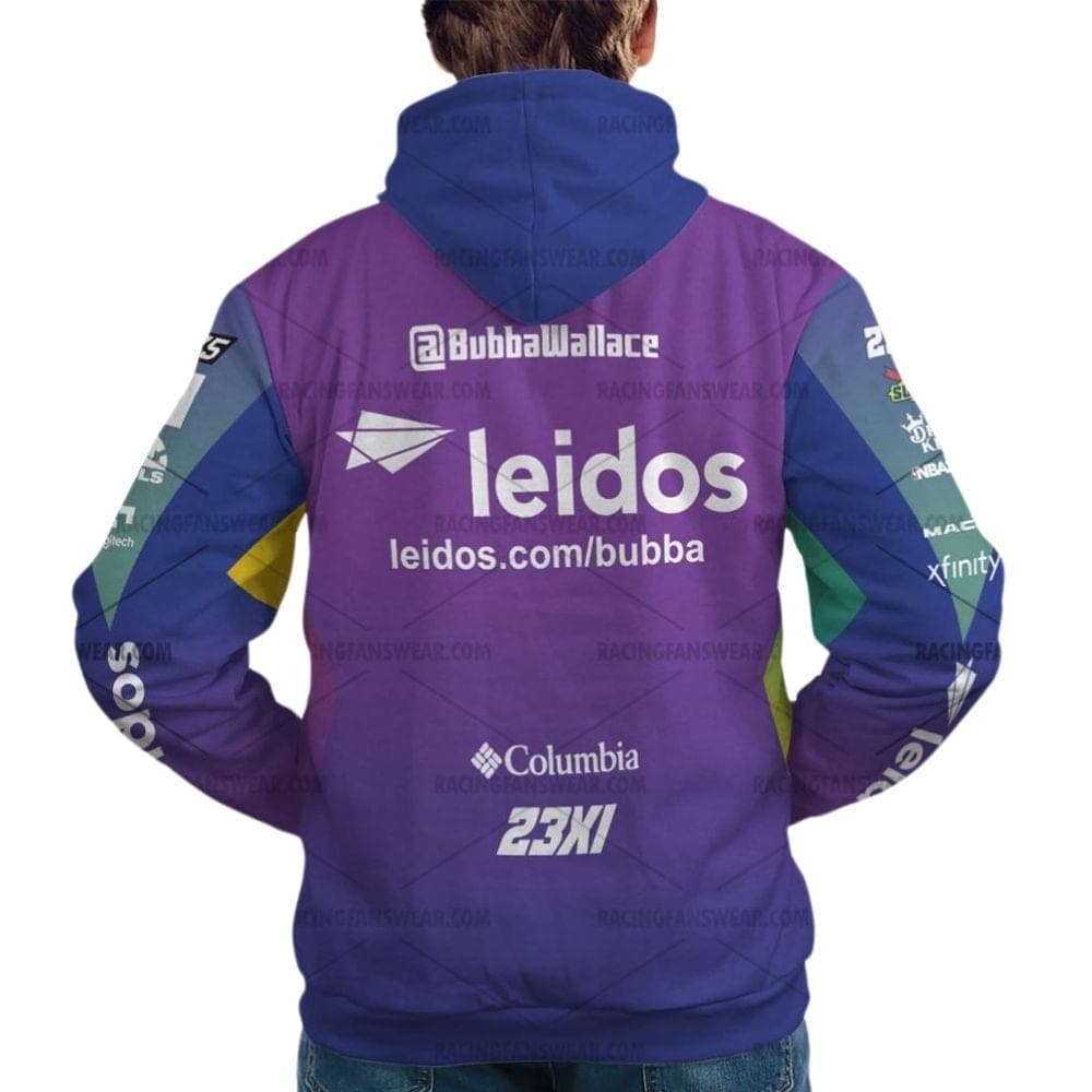 Bubba Wallace Nascar Racing 2024 23XI Racing Leidos Uniform All Over Print Hoodie