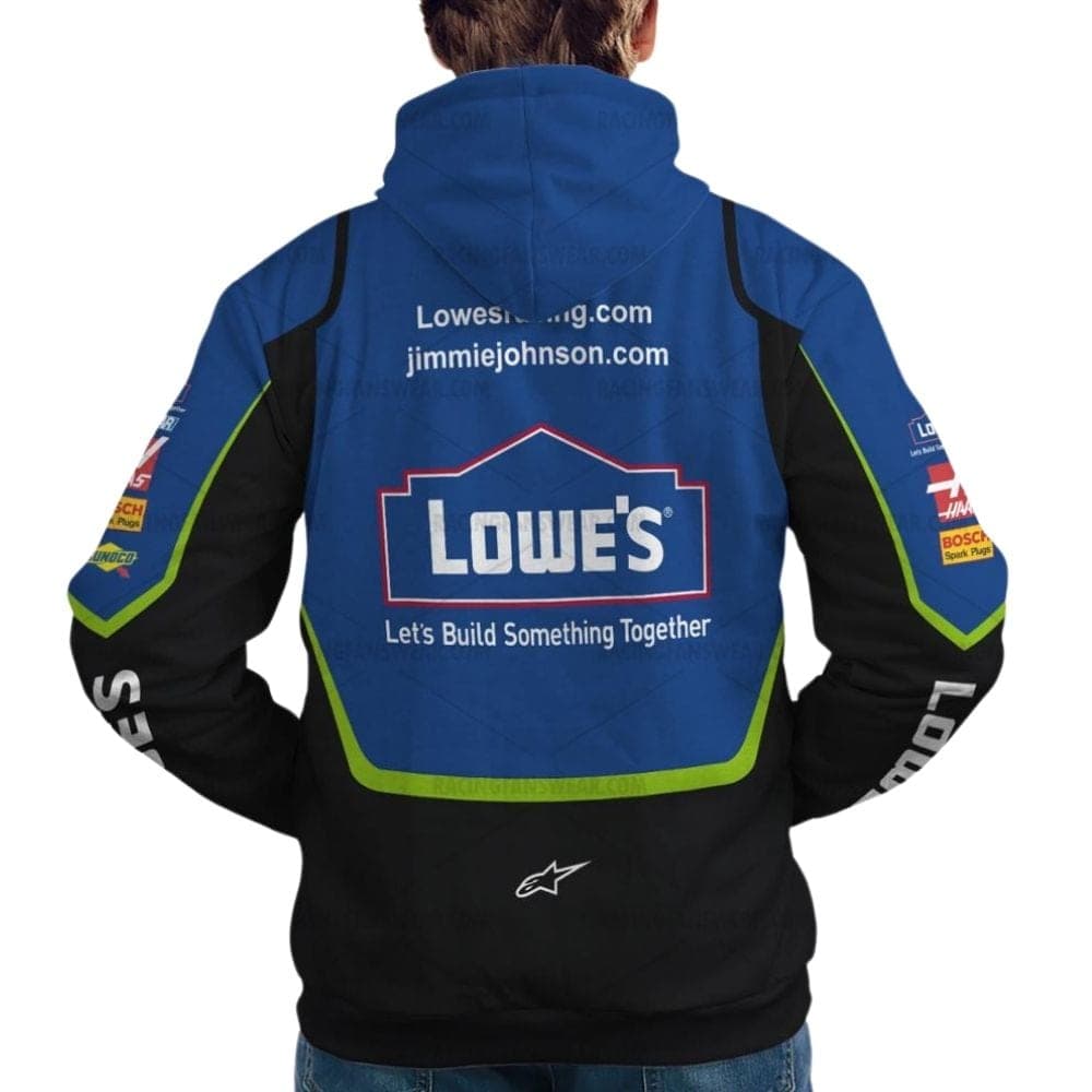 Jimmie Johnson Nascar Lowe's 2008 Racing Uniform All Over Print Hoodie