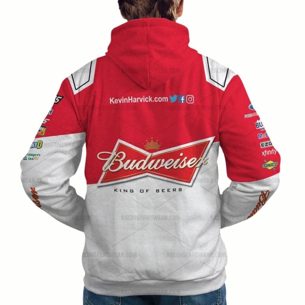Kevin Harvick Nascar Budweiser King Of Beers Racing 2023 Uniform All-over Print Hoodie