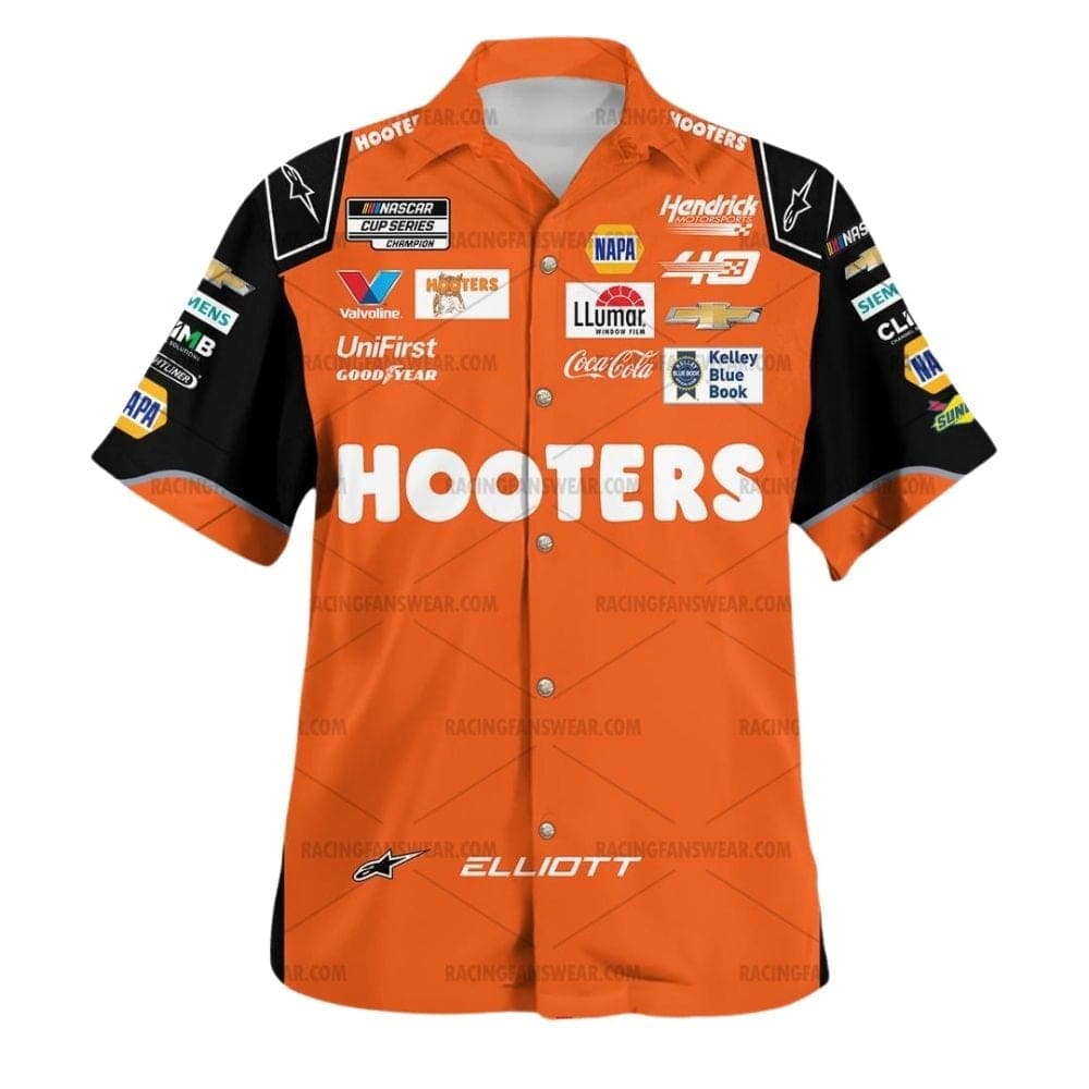 Chase Elliott Nascar Racing 2024 Hendrick Motorsports Hooters Uniform Hawaiian Shirt