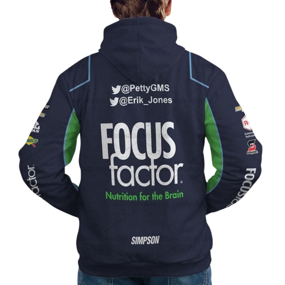 Erik Jones Nascar 2022 Racing Focus Factor Uniform All Over Print Hoodie