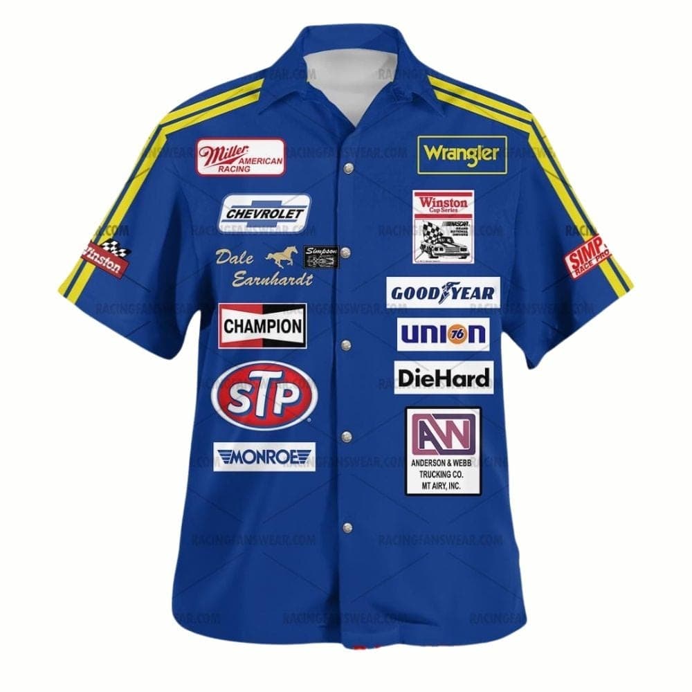 Dale Earnhardt Nascar Racing 1983 Signature Uniform Hawaiian Shirt