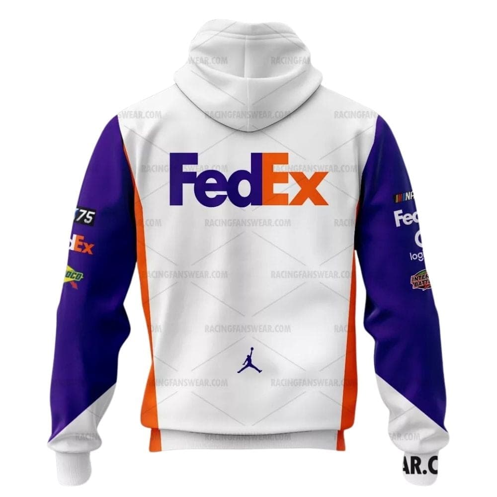 Denny Hamlin Nascar 2023 FedEx Racing Uniform All Over Print Hoodie