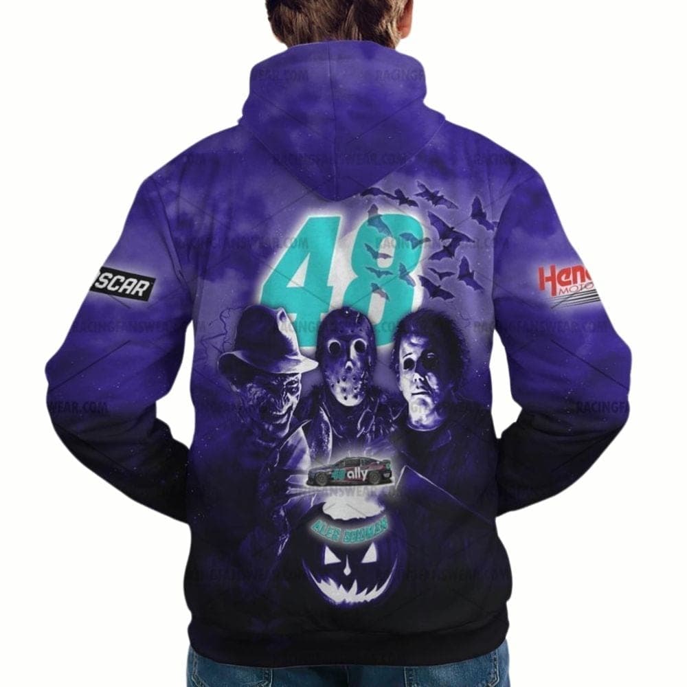 Alex Bowman And Friends Horror Nascar Ally Racing Halloween All Over Print Hoodie