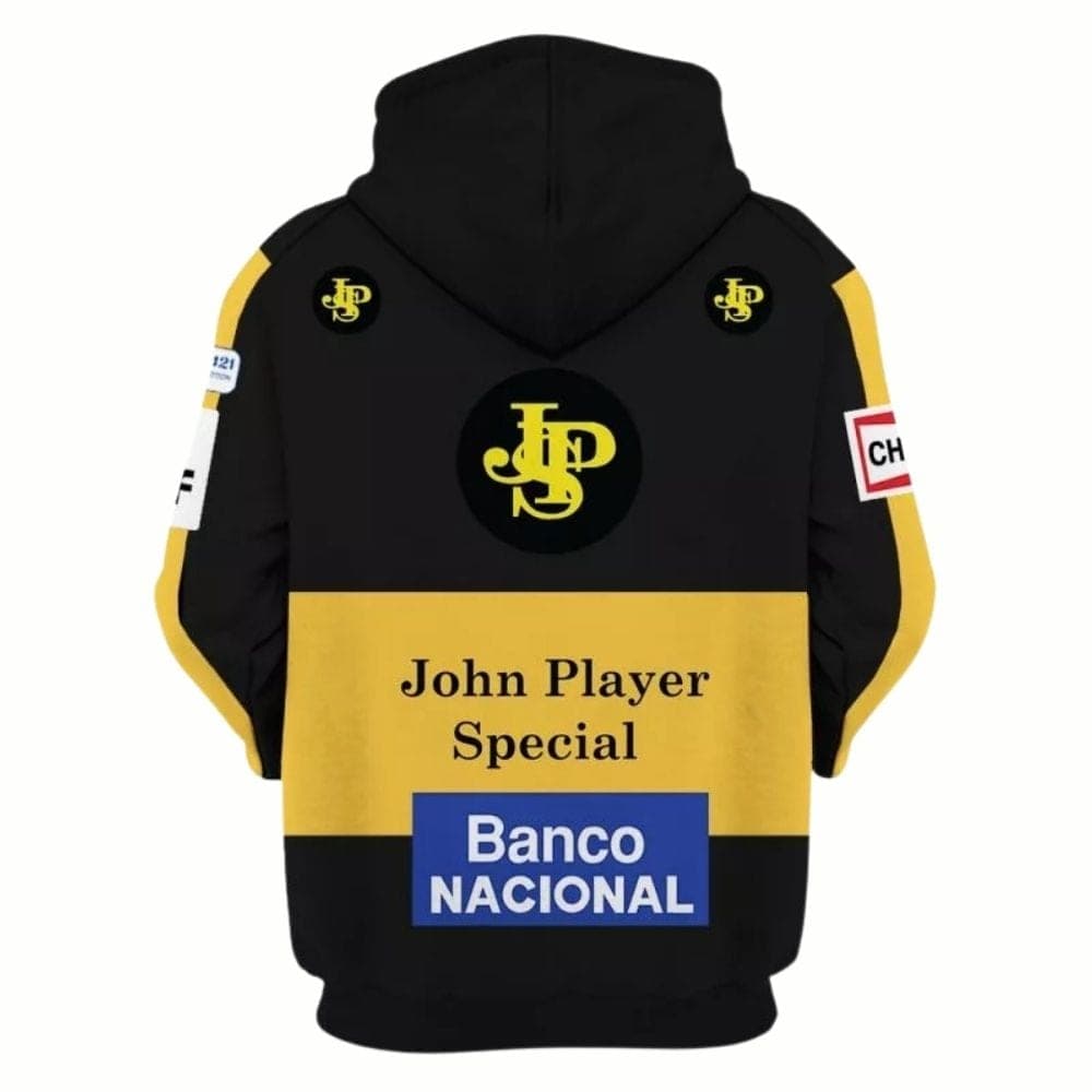 Ayrton Senna Jps Lotus F1 1985 Nacional, Olympus, Goodyear Racing Uniform Uniform All-over Print Hoodie