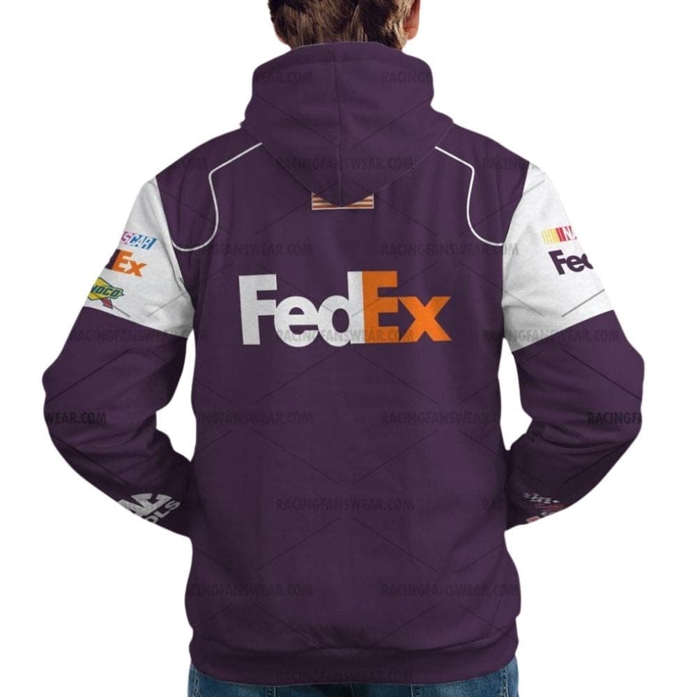 Denny Hamlin Nascar Racing Fedex Good Year And Simpson Uniform All Over Print Hoodie