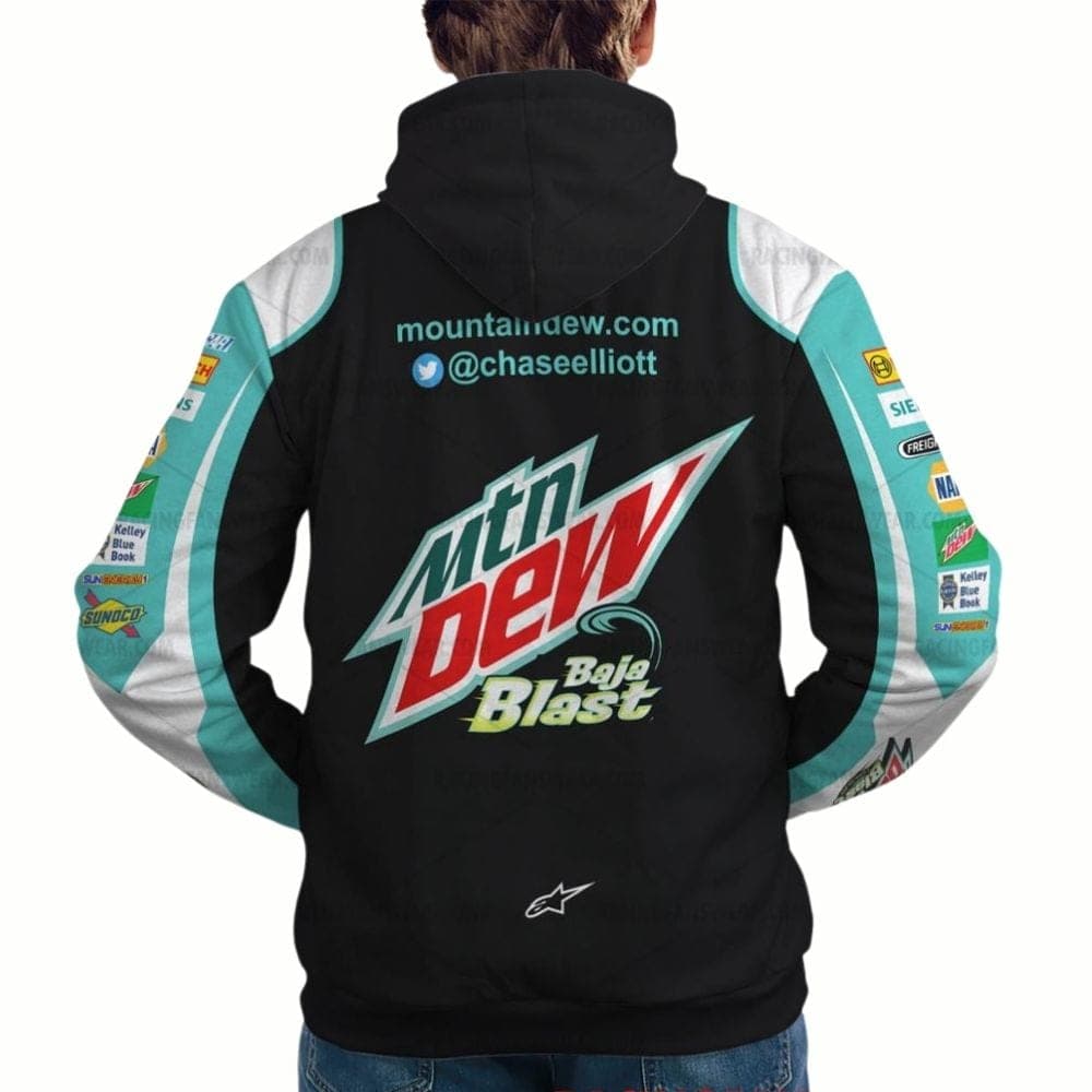 Chase Elliott Nascar Moutain Dew Racing Uniform All-over Print Hoodie