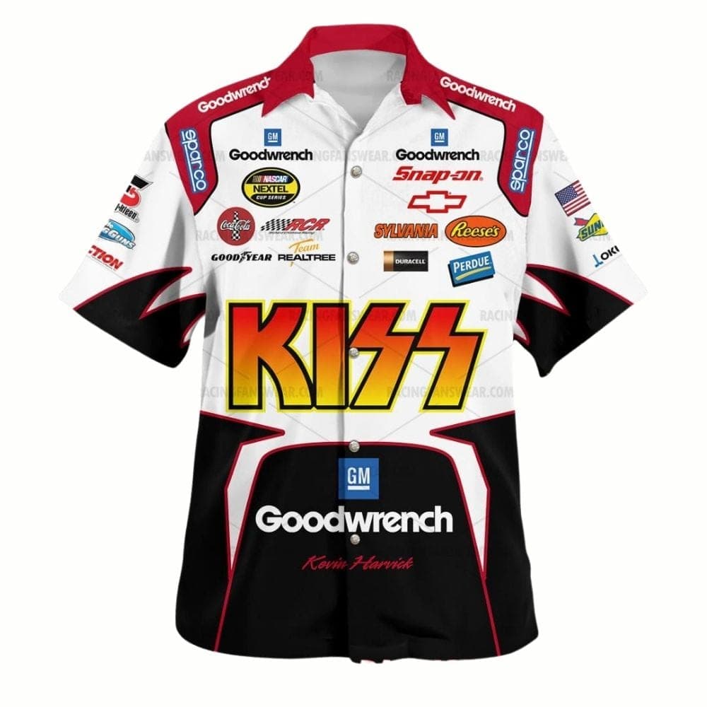 Kevin Harvick Nascar Racing 2004 KISS Uniform Hawaiian Shirt