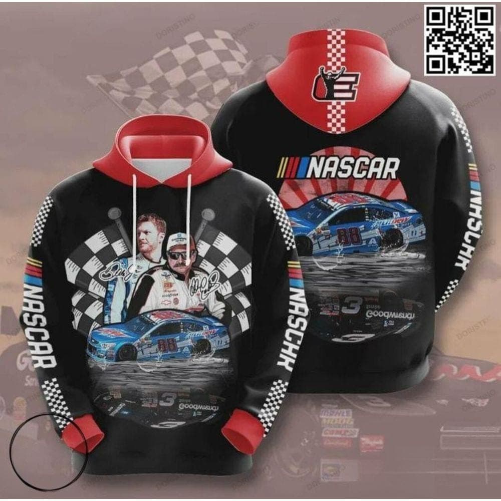 Dale Earnhardt Nascar Signature All-over Print Hoodie
