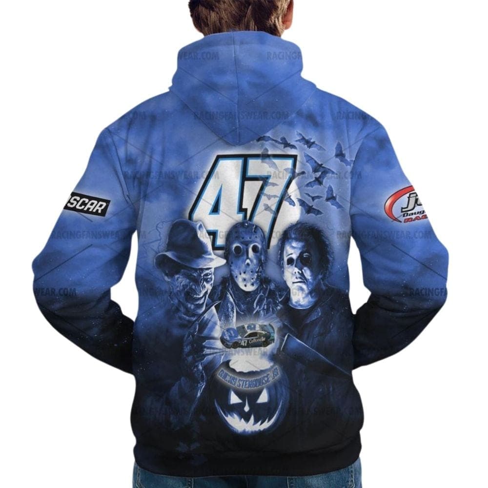 Ricky Stenhouse Jr Nascar Racing With Michael Myers Friends Horror Halloween All Over Print Hoodie