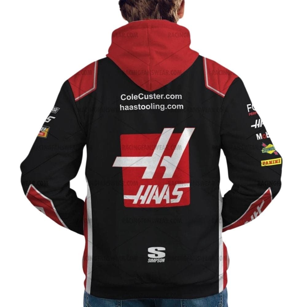 Cole Custer Nascar Racing 2024 Stewart Haas Racing Haas Uniform All Over Print Hoodie