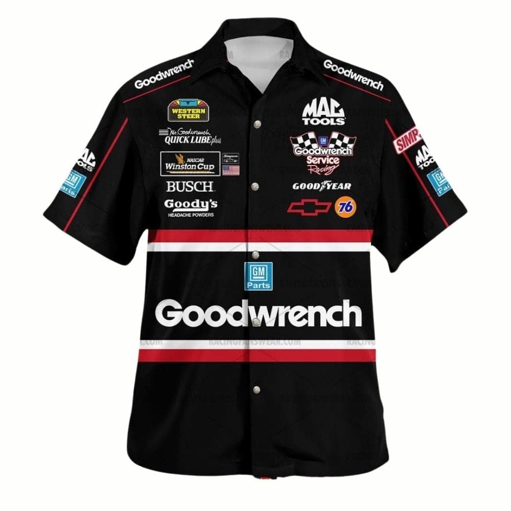 Dale Earnhardt Nascar Racing 1993 Goodwrench Signature Uniform Hawaiian Shirt