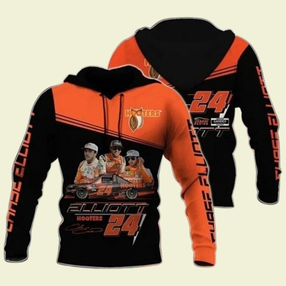 Chase Elliott Hooters 24 Nascar All-over Print Hoodie