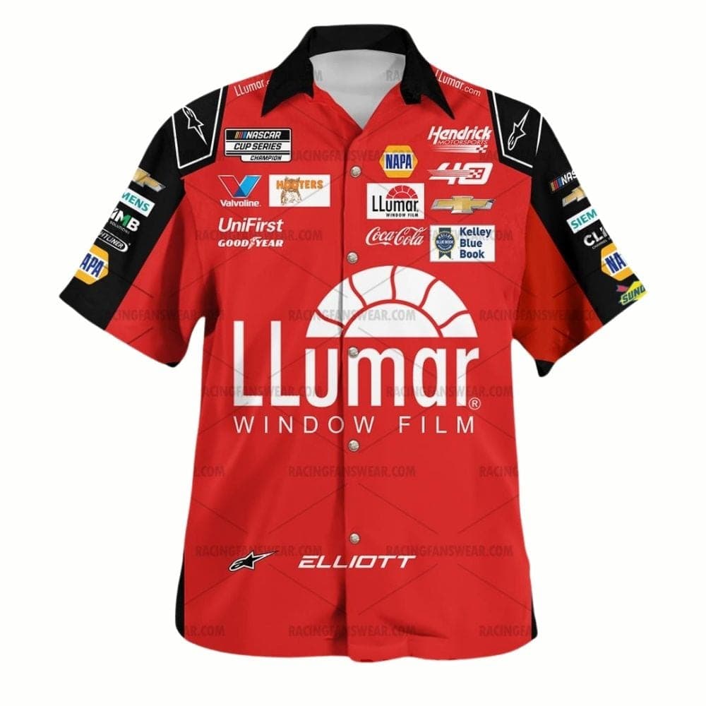 Chase Elliott Nascar Racing 2024 Hendrick Motorsports LLumar Uniform Hawaiian Shirt