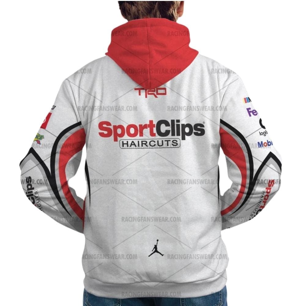 Denny Hamlin Nascar Racing 2024 Winner Joe Gibbs Racing Sport Clips Uniform All Over Print Hoodie