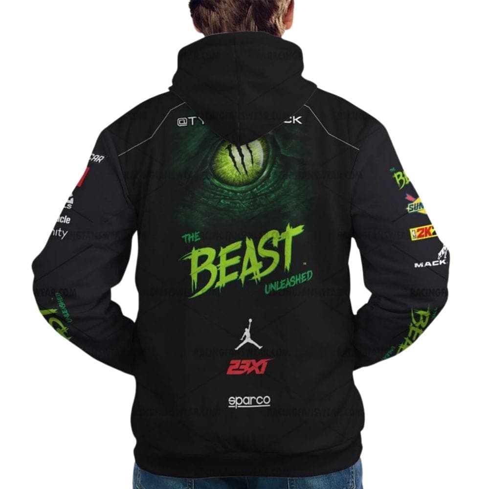 Tyler Reddick Nascar Racing 2024 23XI Racing NASTY The Beast Unleashed All Over Print Hoodie