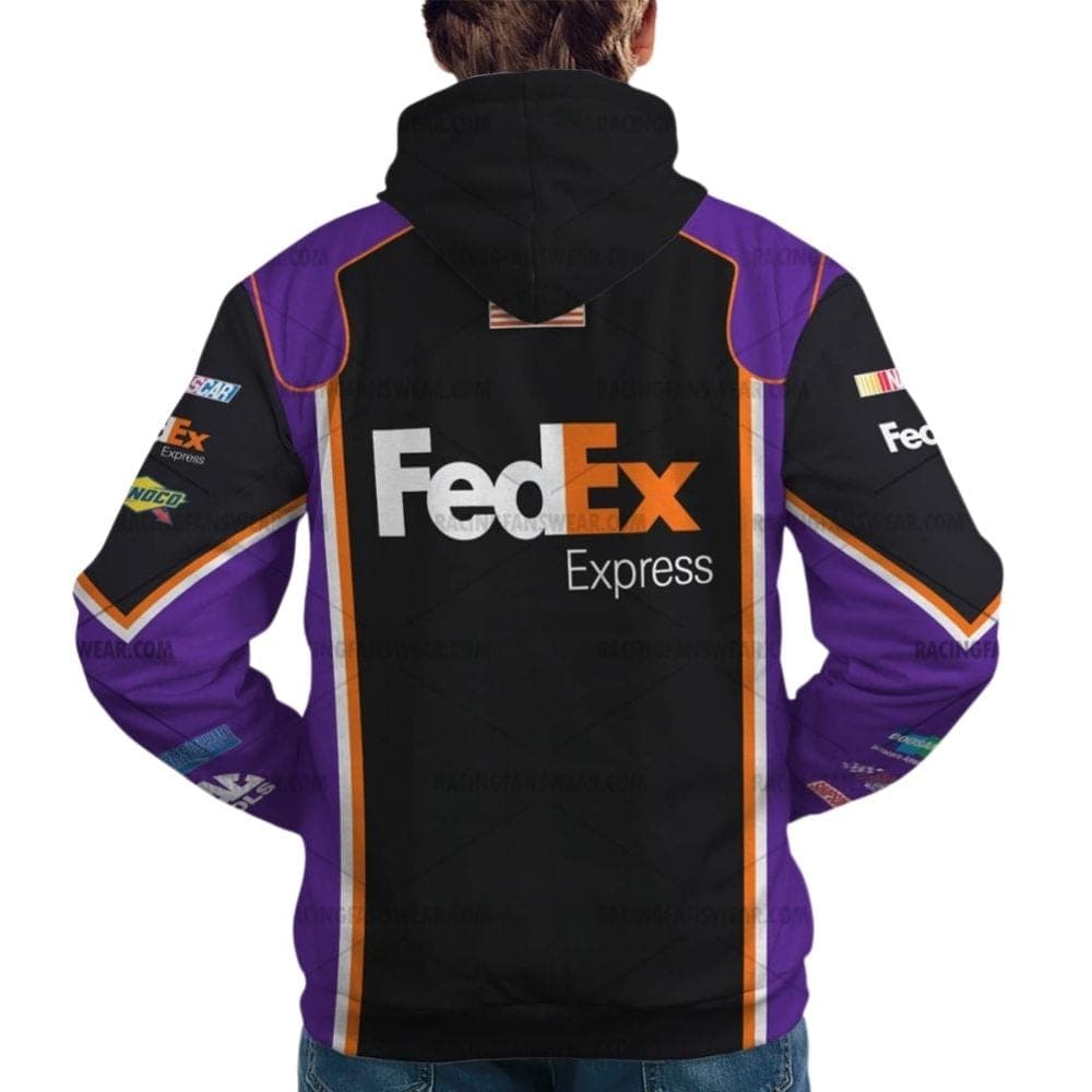 Denny Hamlin Nascar Racing 2010 Fedex Express Uniform All Over Print Hoodie