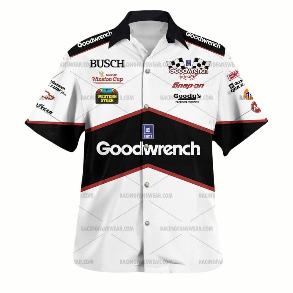 Dale Earnhardt Nascar Racing 1994 Busch and Goodwrench Uniform Hawaiian Shirt