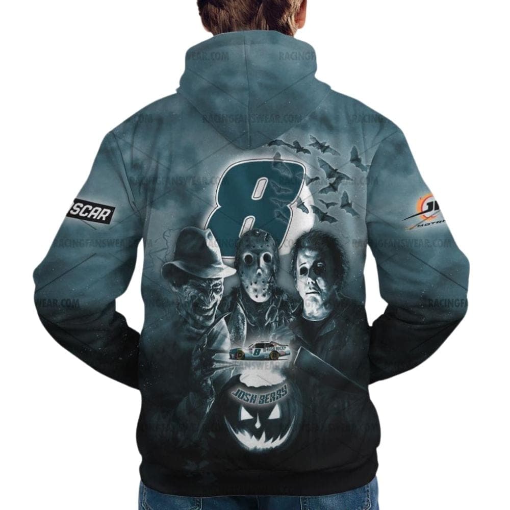 Josh Berry With Michael Myers Friends Horror Nascar Racing Halloween All Over Print Hoodie