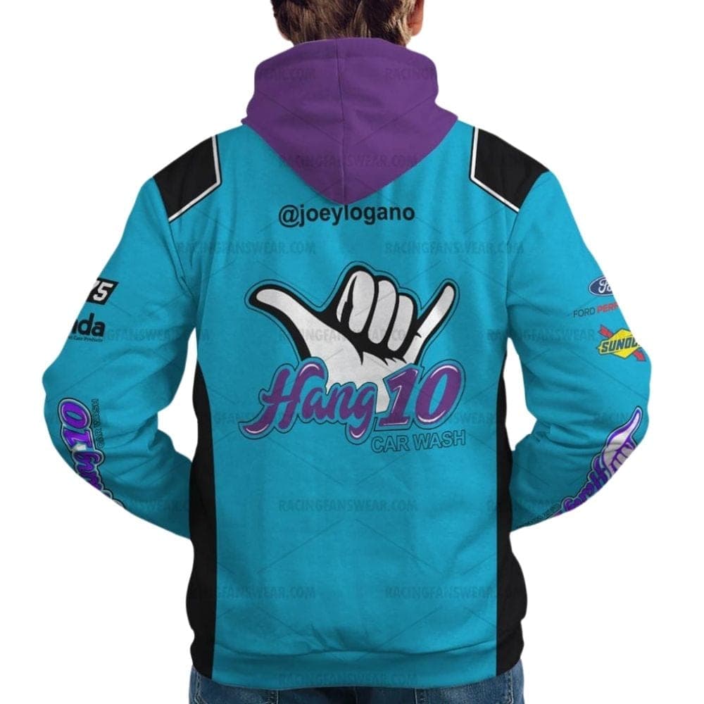 Joey Logano Nascar Racing Hang 10 Car Wash 2023 Uniform All Over Print Hoodie