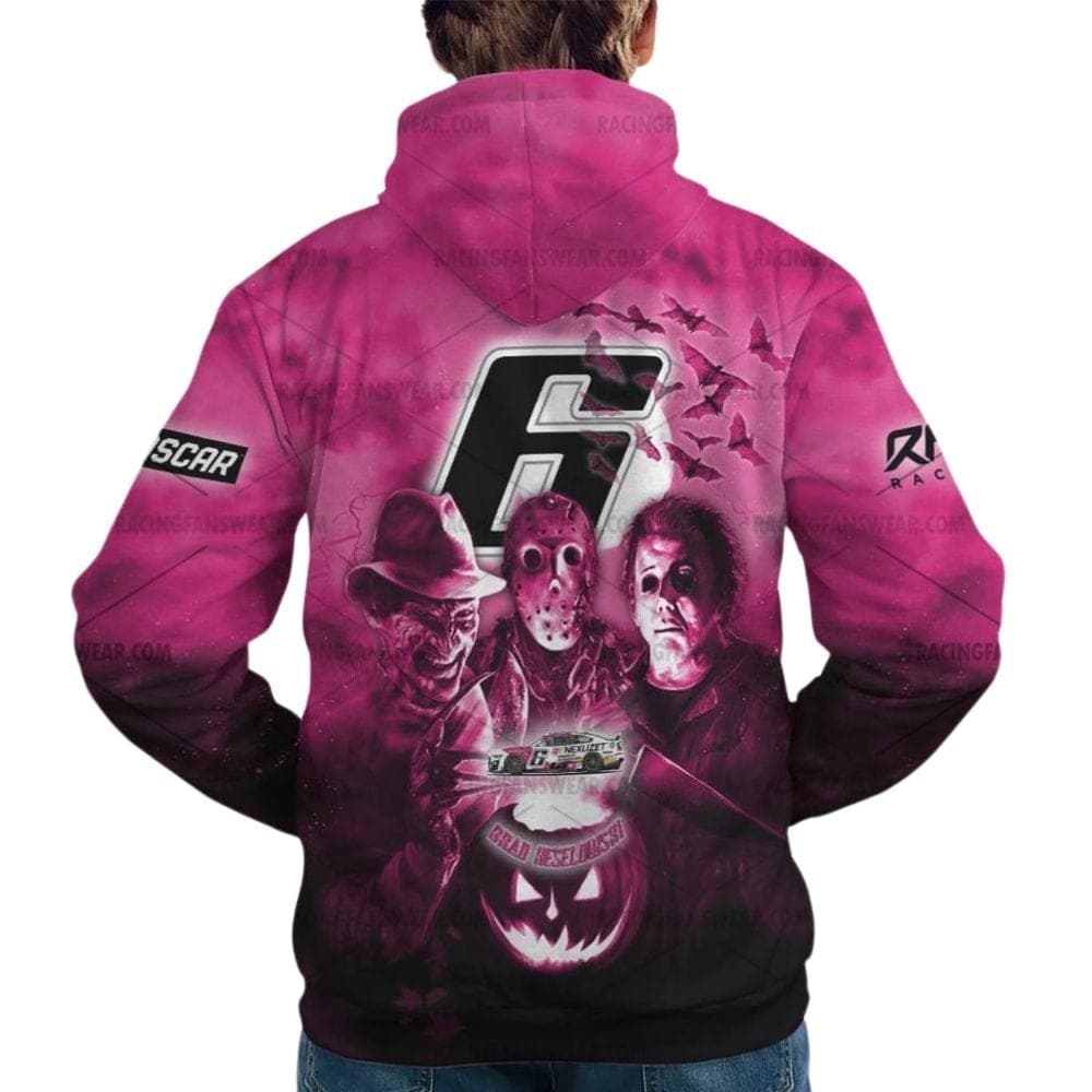 Brad Keselowski Nascar Racing With Michael Myers Friends Horror Halloween All Over Print Hoodie