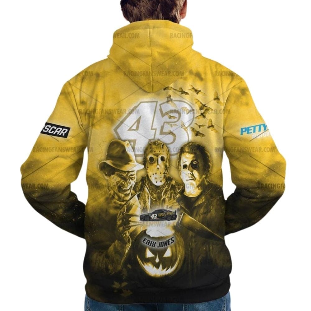 Erik Jones 43 Nascar Racing With Michael Myers Friends Horror Halloween All Over Print Hoodie