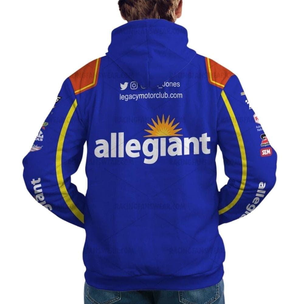 Erik Jones Nascar Racing 2023 Allegiant Good Year And Chevrolet Uniform All Over Print Hoodie