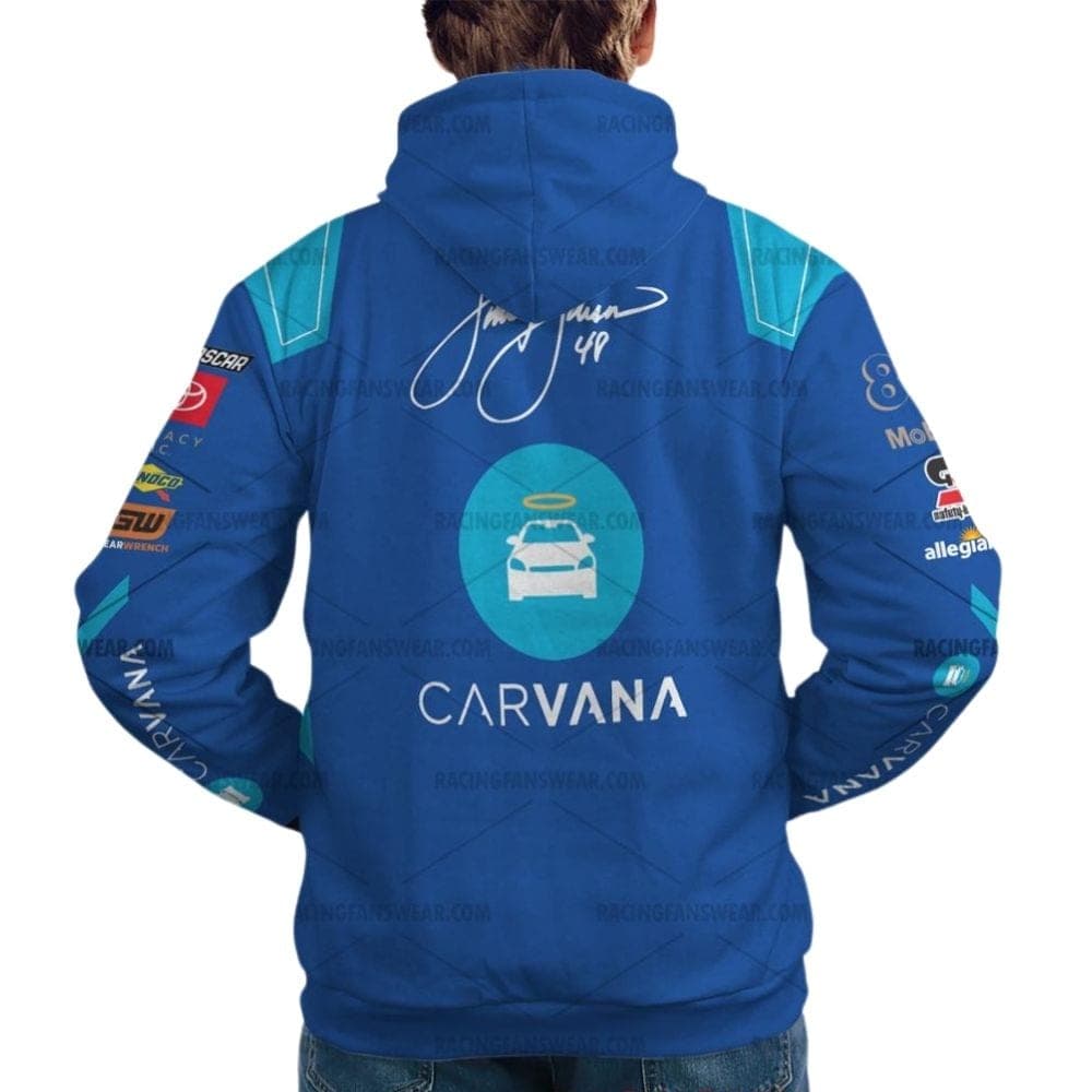Jimmie Johnson Nascar Racing Carvana 2024 Signature Uniform All Over Print Hoodie