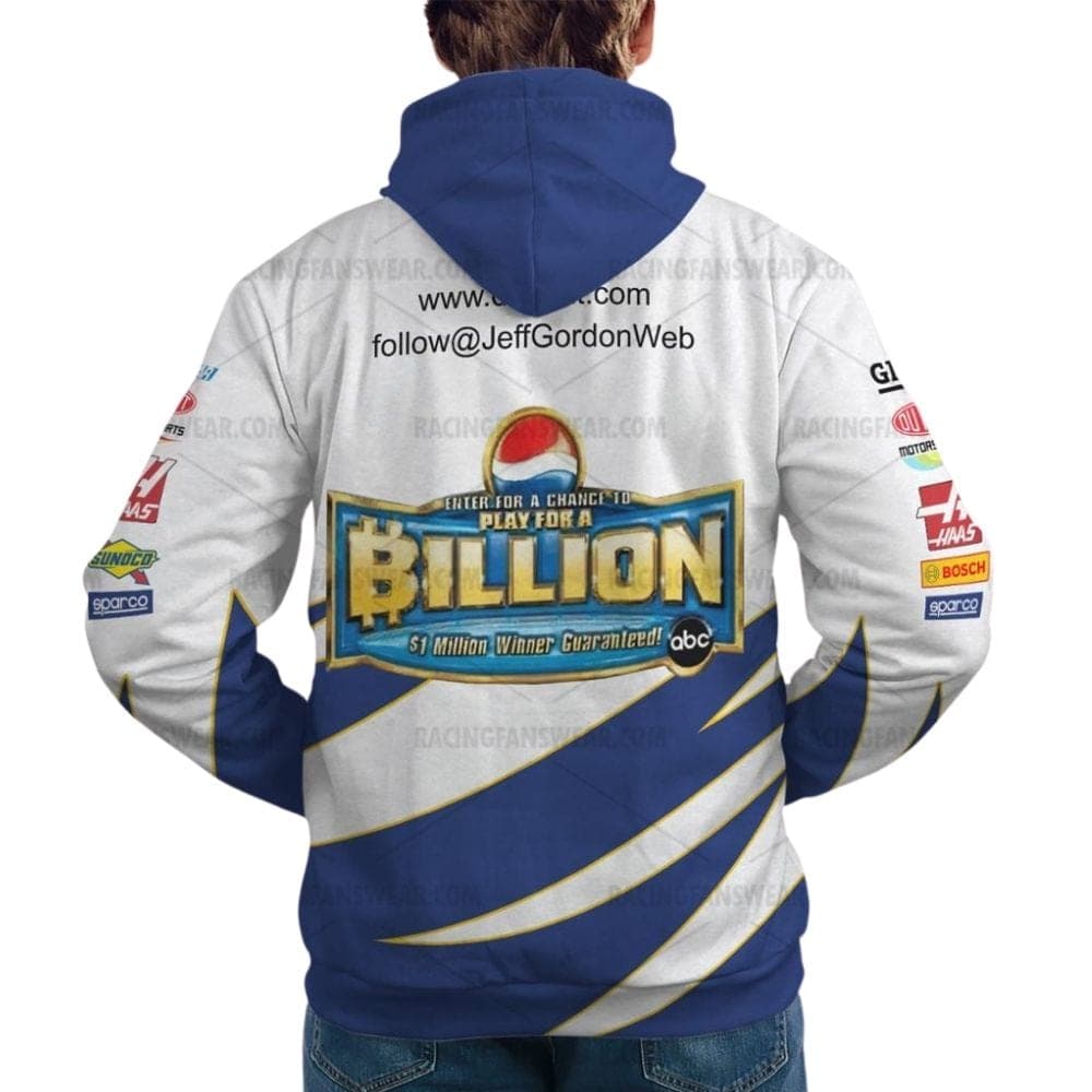 Jeff Gordon Nascar Racing Dupont Lays Good Year And Hendrick Motorsport Uniform All Over Print Hoodie