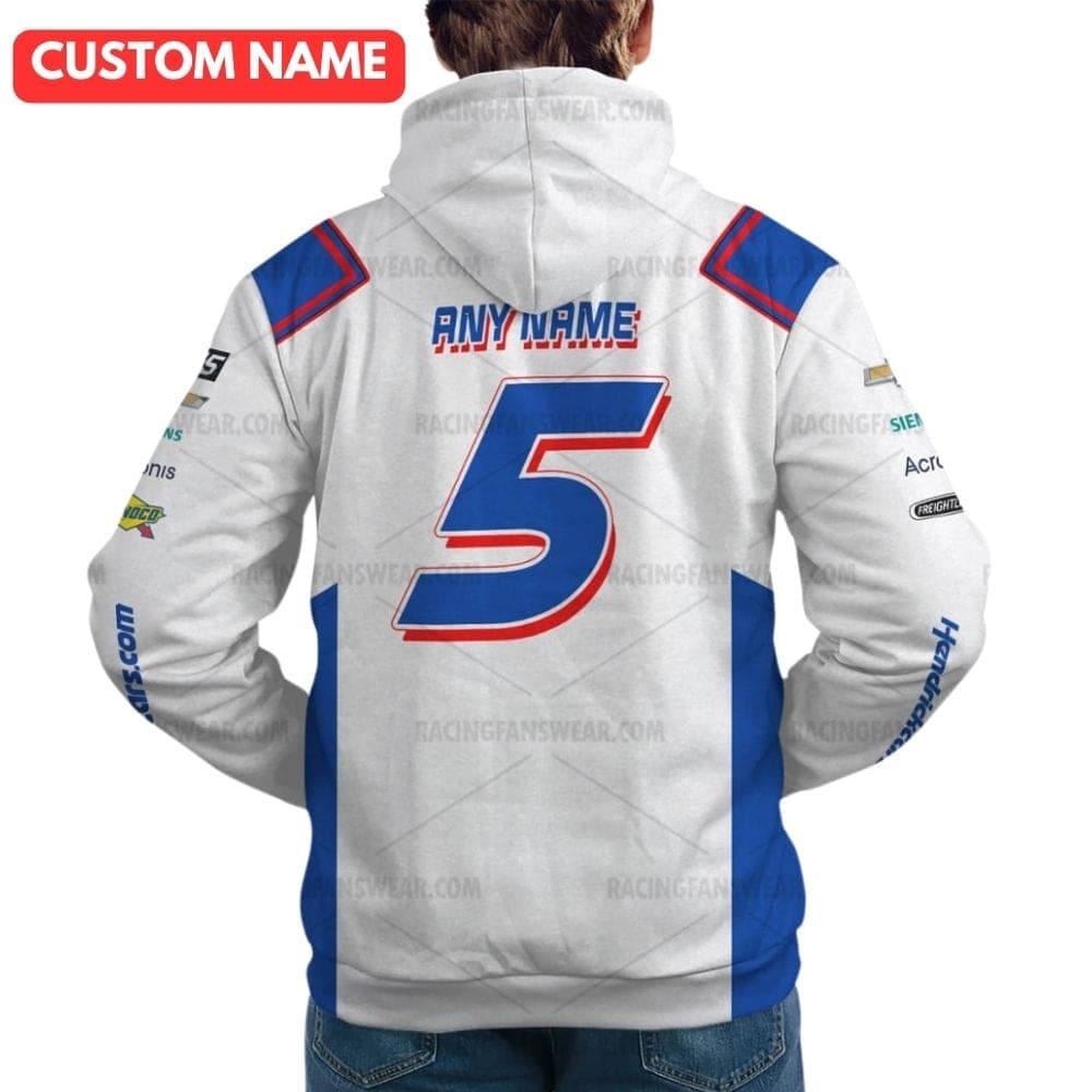 Personalized Kyle Larson Nascar Hendrickcars Racing 2023 Uniform White All Over Print Hoodie