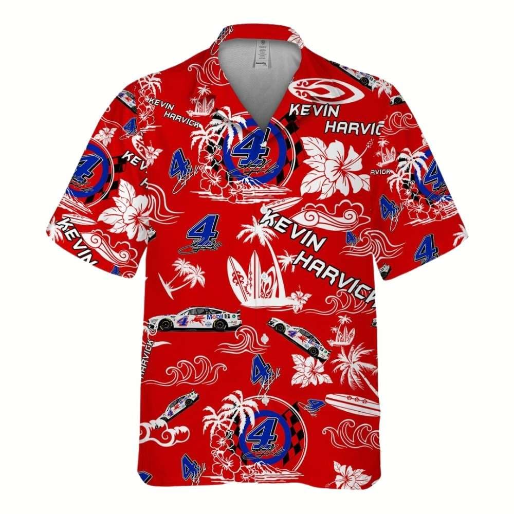 Kevin Harvick Nascar 2023 Mobil 1 Racing Floral Tropical Hawaiian Shirt