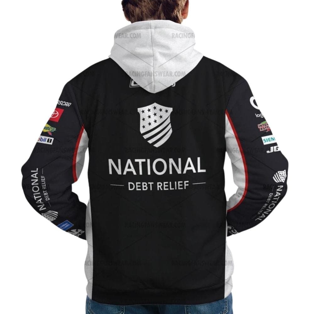 Denny Hamlin Nascar Racing 2025 National Debt Relief Uniform All Over Print Hoodie