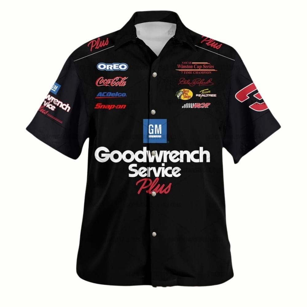Dale Earnhardt 3 Nascar Racing 90s GM Goodwrench Service Uniform Hawaiian Shirt