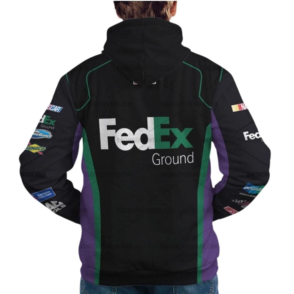 Denny Hamlin Nascar Racing 2010 Fedex Ground Uniform All Over Print Hoodie