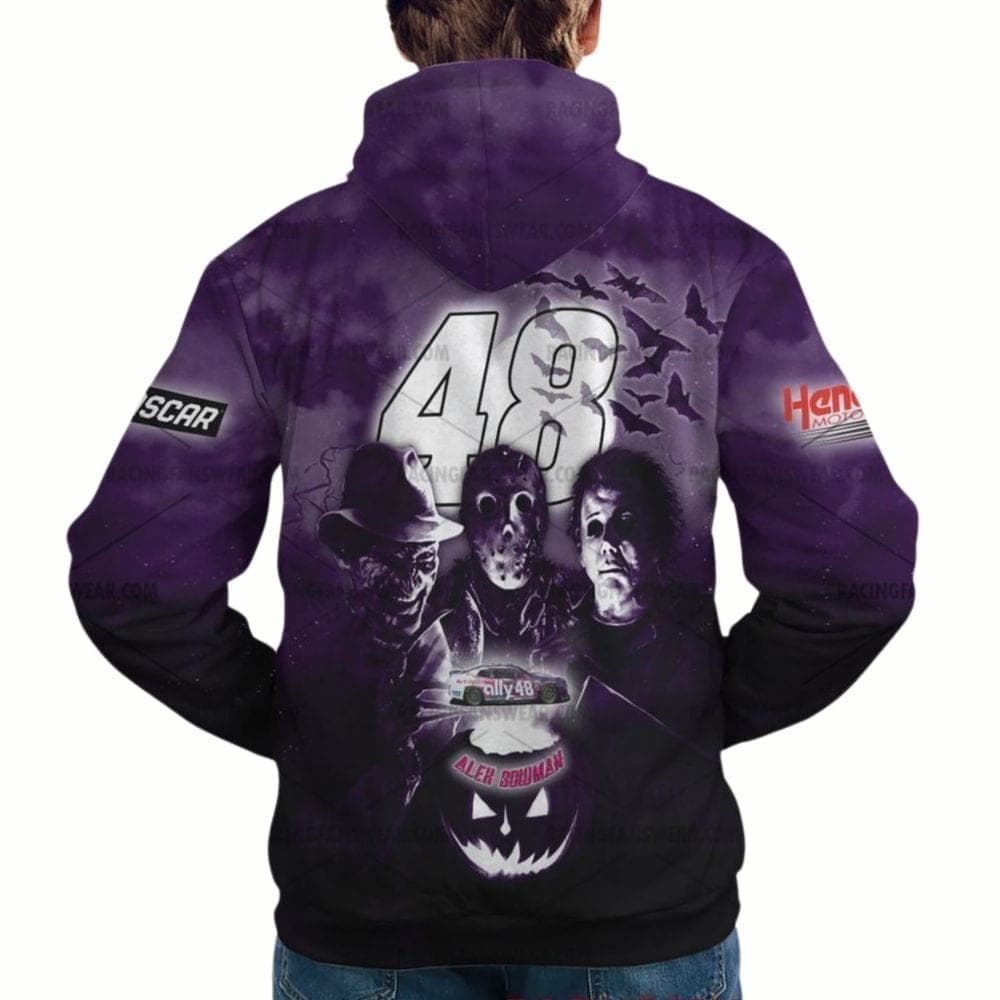 Alex Bowman And Michael Myers Horror Nascar Racing Halloween All Over Print Hoodie