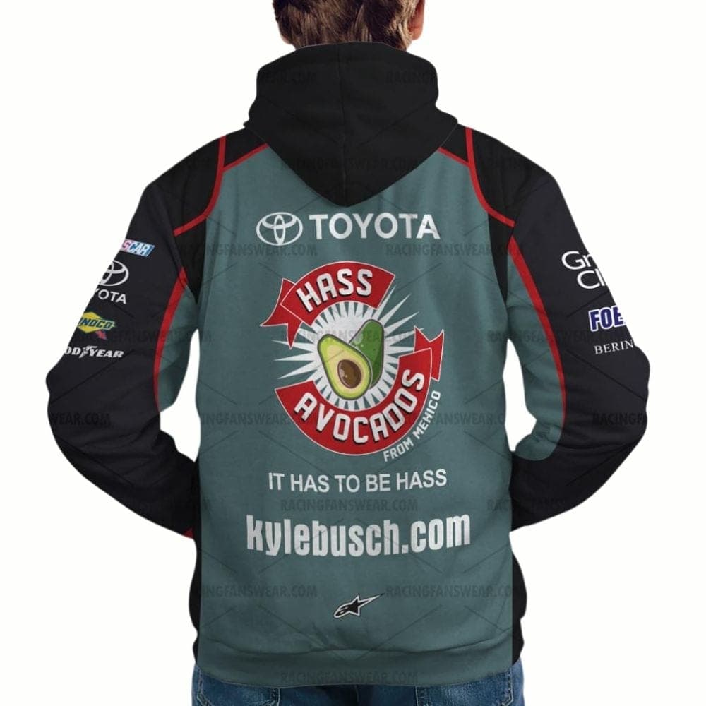Kyle Busch Nascar Racing Hass Avocados Uniform All-over Print Hoodie