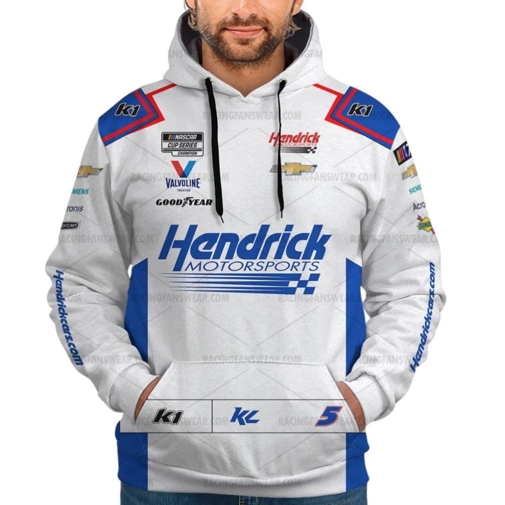 Kyle Larson Nascar Hendrick Motorsports Racing 2023 Uniform White All Over Print Hoodie