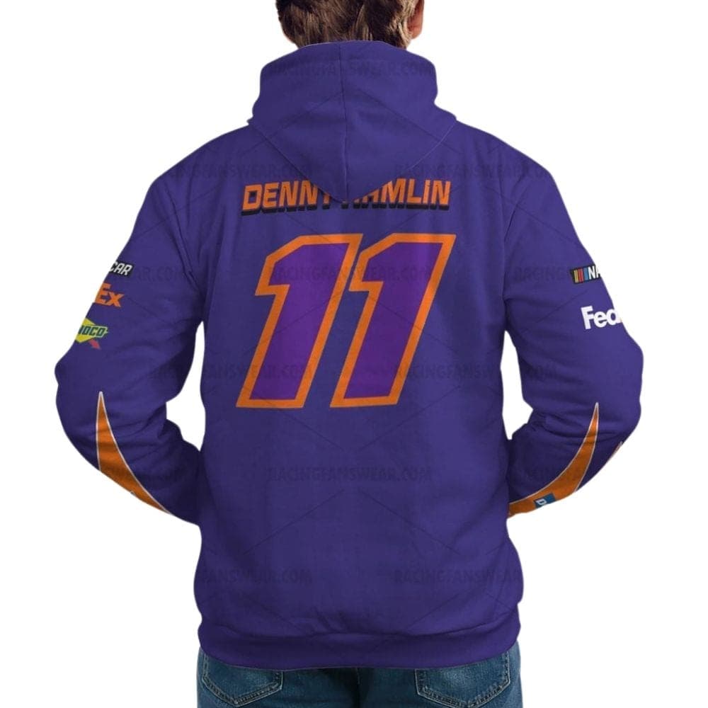 Denny Hamlin Nascar Racing 2018 Fedex Signature Uniform All Over Print Hoodie