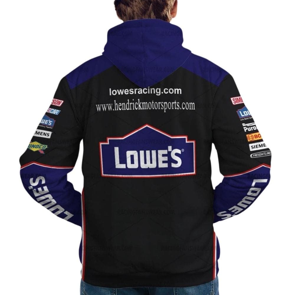 Jimmie Johnson Nascar Racing 2011 Lowe's Uniform All Over Print Hoodie