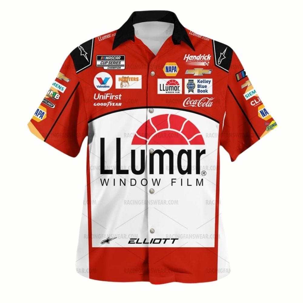 Chase Elliott Nascar 2023 Racing Llumar Uniform Hawaiian Shirt